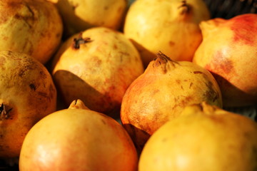 Fresh pomegranate in supermarket