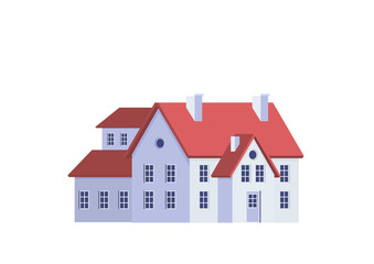 Family home in flat style. Vector illustration.