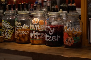 fruits in large preserving jars