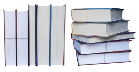 Knowledge learning concept with books stack isolated on white background , clipping path