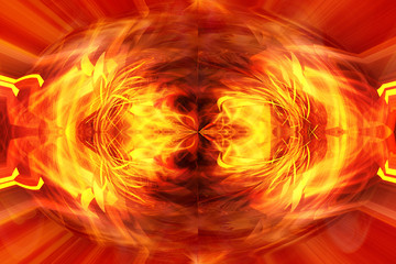 An abstract fiery sphere shaped background image.