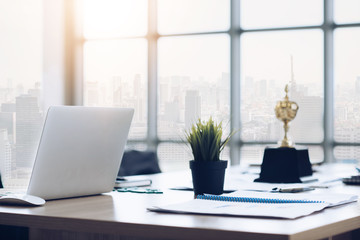 The Table Office Creative Marketing, Management Planner event corporate. Office background blur.