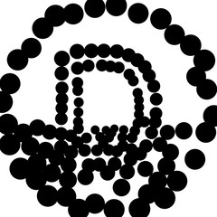 Doodle Drawing Circles Letter - D