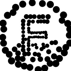 Doodle Drawing Circles Letter - F