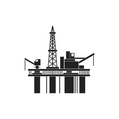 Oil platform. Abstract concept, icon. Vector illustration.