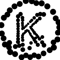 Doodle Drawing Circles Letter - K