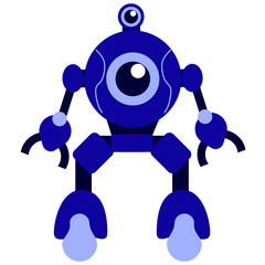 Futuristic robotic character. Idea of automation. Cyborg and humanoid.