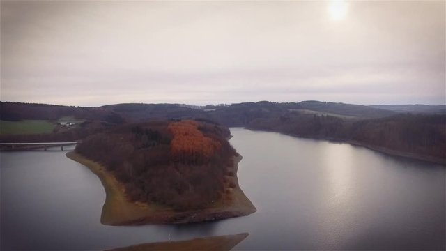 Landschaft Biggesee im Sauerland Fly Cam