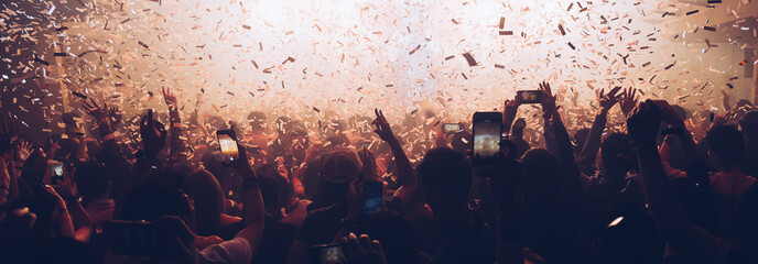 crowd at the concert - obrazy, fototapety, plakaty