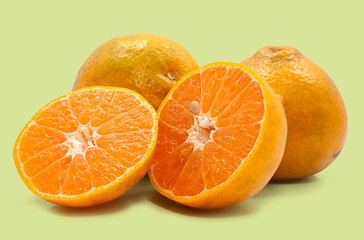 Orange fruits isolated on white background