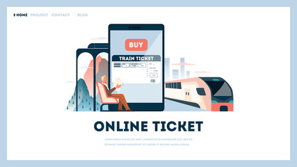 Book a train ticket online concept. Idea of travel and tourism.