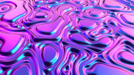 Liquid texture abstract 3d render, modern background design, fluid neon surface, trendy design