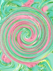 Neo Mint, abstract, pink spiral,  gold marbling pattern. Golden marble liquid texture.