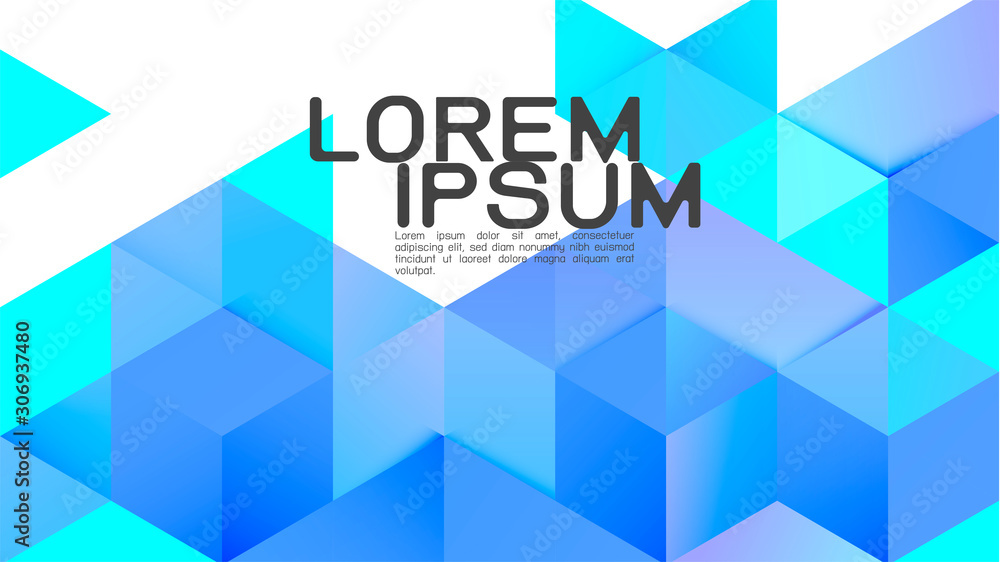 Poster abstract gradient blue mixed geometric template and modern overlapping on white background with spac