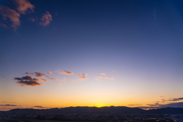 sunset in the mountains