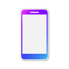 Vector Phone icon. Paper sticker