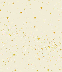 Vector illustration gold glitter and stars light texture abstract background, holiday event festive concept