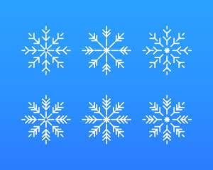 Fototapeta na wymiar Set of snowflakes icons vector