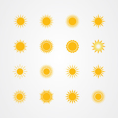 Set of sun icons vector design