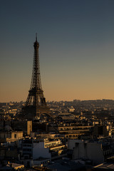 Fototapeta na wymiar La ville de Paris shootée depuis le toit de l'Arc de Triomphe