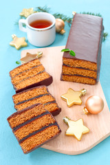 Honigkuchen mit Schokoglasur