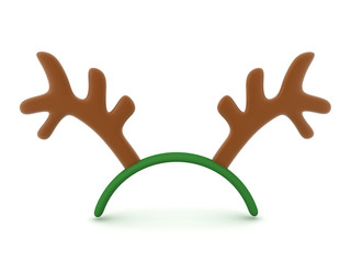 3D Rendering of cute reindeer antlers
