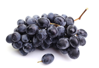 Grapes on a white background