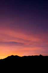 sunset and twilight light in the forest on the mountain-