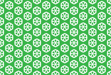 Seamless geometric pattern design illustration. In green, white colors.