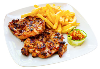 Grilled boneless chicken thighs © JackF