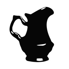jug vintage porcelain silhouette isolated vector