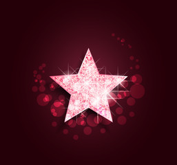 Fototapeta na wymiar Vector illustration of pink star. Conceptual design, poster, greeting card, party invitation, banner