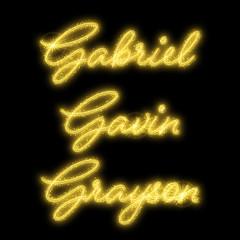 Male names made of sparkler. Design element for birthday card, bachelor party or wedding invitation