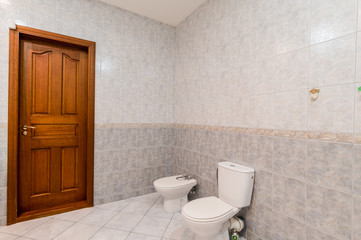 Naklejka na ściany i meble Russia, Moscow- August 01, 2019: interior room apartment. bathroom, sink, decoration elements, toilet