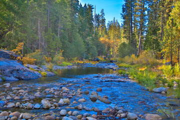 Merced River flowing through Yosemite Valley,