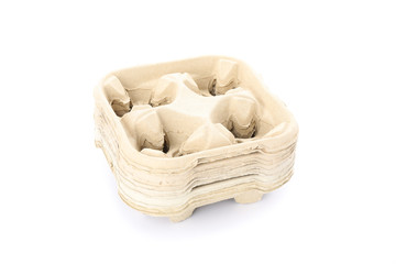 Pile of drink stands isolated on white background