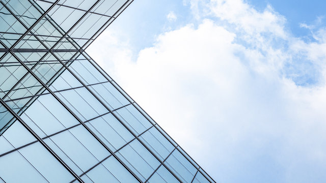 architecture of geometry at glass window.