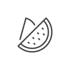 Watermelon line outline icon fruit concept