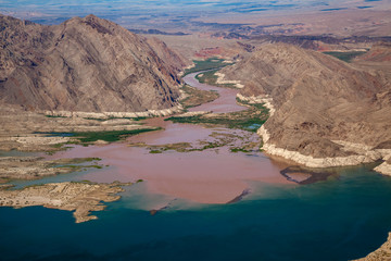 Colorado River joins Lake Mead