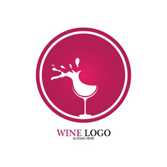 Wine logo design template.vector illustration of icon-vector