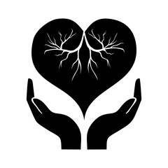 hand  holding heart icon vector design symbol