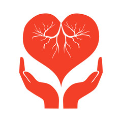 hand  holding heart icon vector design symbol