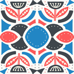 Obraz premium Tile Scandi Scandinavian ornament leaf winter plant