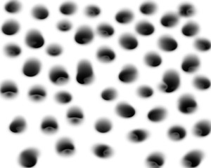 Black abstract circles pattern drawing.