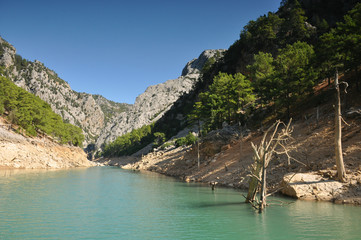 Fototapeta premium Travel through a beautiful canyon on Sunny summer day
