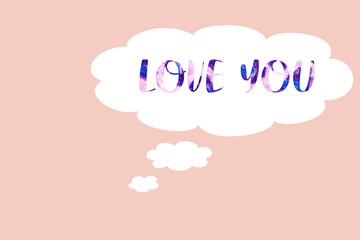 dreamy inscription love in the style of the space