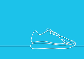 Symbol of Sneakers. Thin line Icon of Fashion.
