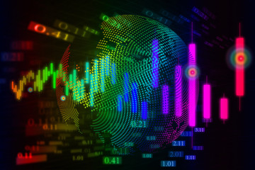 Financial stock market chart, technology, technology abstract background