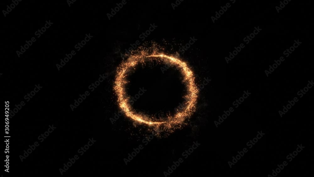 Poster Intro Logo Reveal With Magic Golden Particles/ 4k animation of an abstract background with magic golden particles spiralling and disappearing