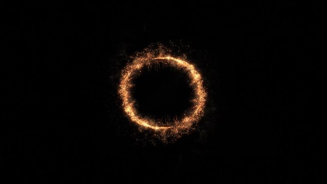 Intro Logo Reveal With Magic Golden Particles/ 4k animation of an abstract background with magic golden particles spiralling and disappearing